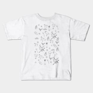 Hunger Games quality pattern sketch - purple Kids T-Shirt